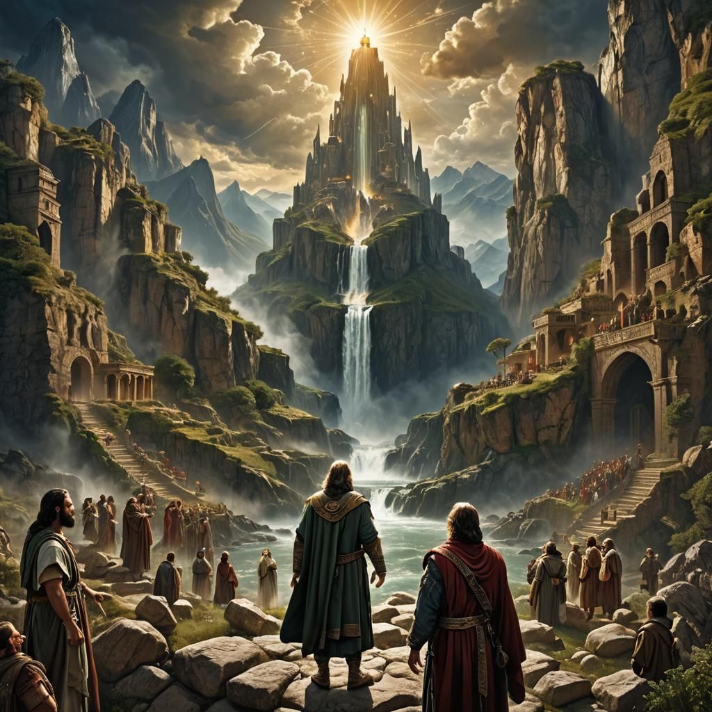 Biblical Scene in Detailed Matte Painting Style