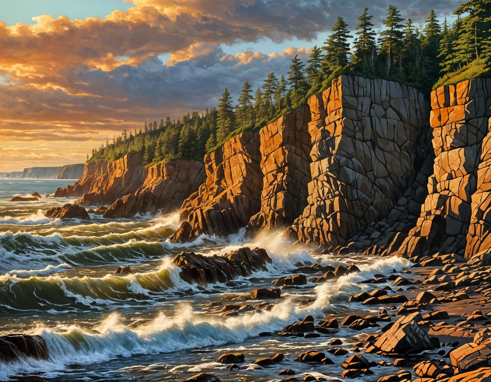 Fundy National Park: Coastal Cliffs at Sunset