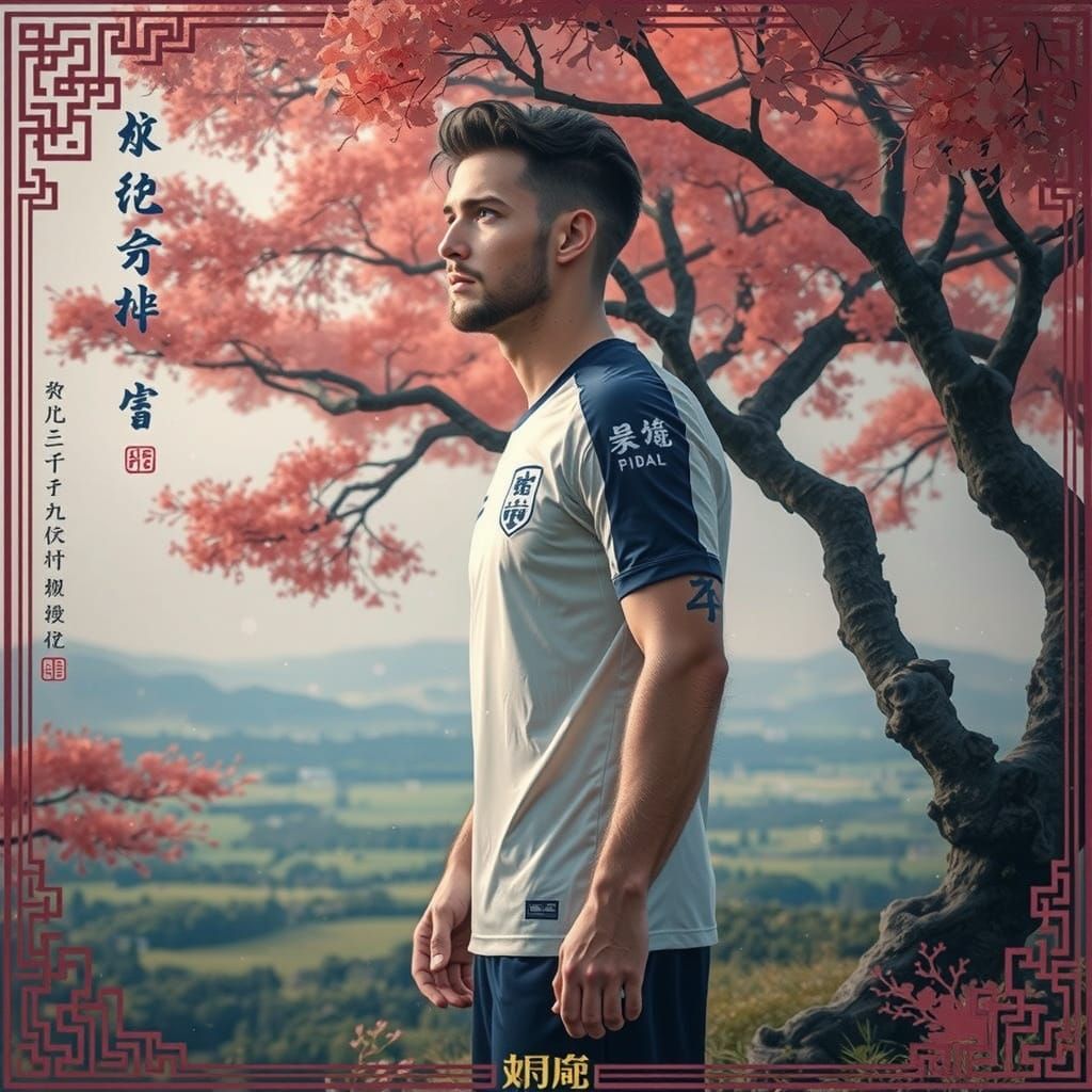 Ethereal Irish Hero in a Chinese Coral Oasis