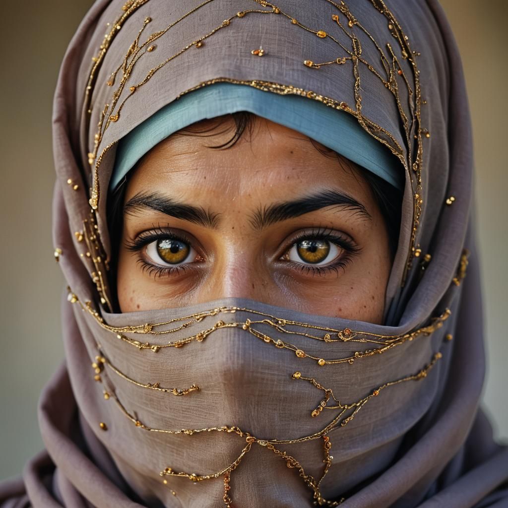 Striking Portrait of Afghan Woman in Niqab