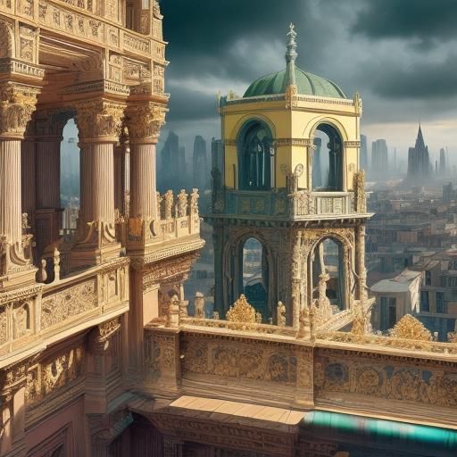 Opulent Woman in Art Deco Bauhaus Style