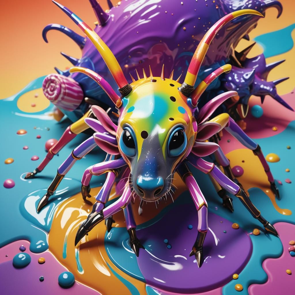 Whimsical Aardvark in Surrealist Landscape