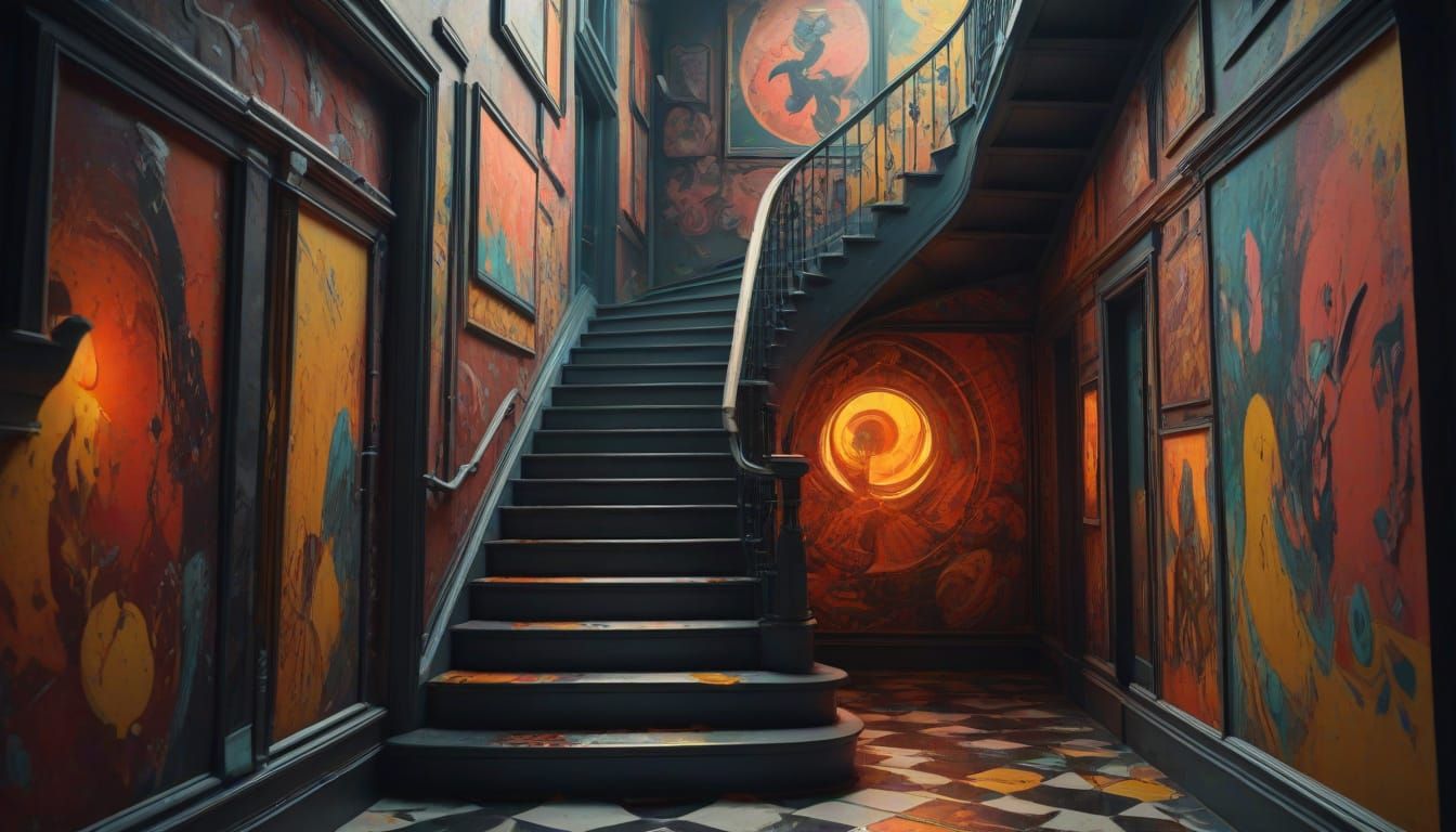 Surreal FBI Agent Descends into Infinite Cartoon Stairwell