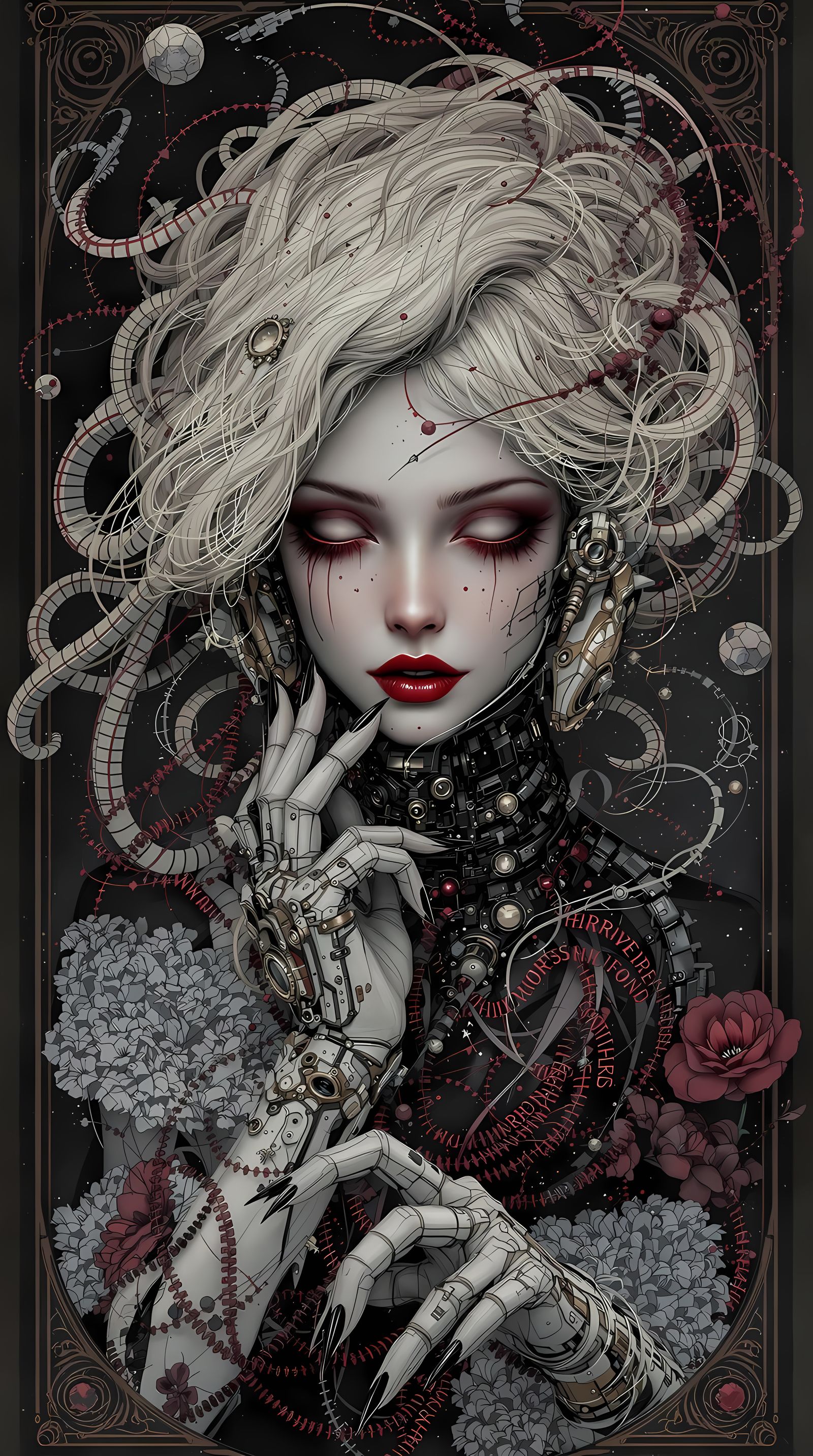 Elegant Victorian Cyborg in Intricate Baroque Style