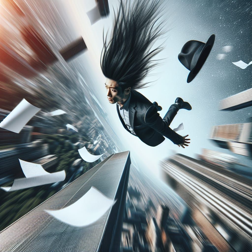 Falling Through City Skyscrapers: Motion and Disorientation