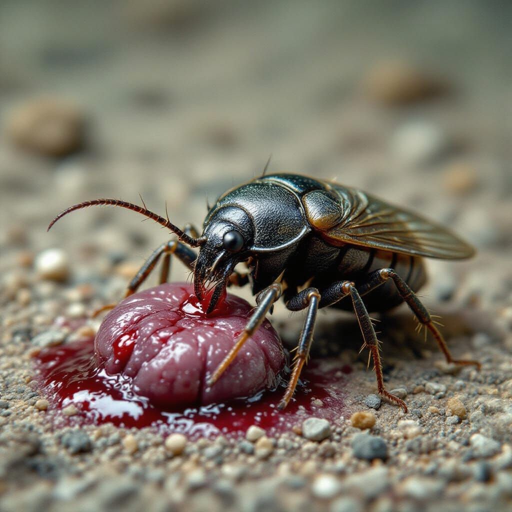 Bioengineered Blood Tick Parasite in Cinematic Film Still