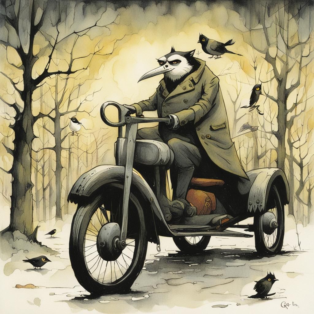 Gothic Illustration in Gris Grimly Style