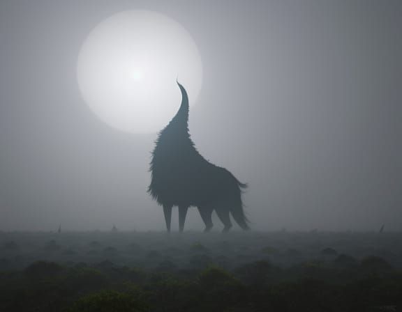 Mysterious Creature in Dense Fog