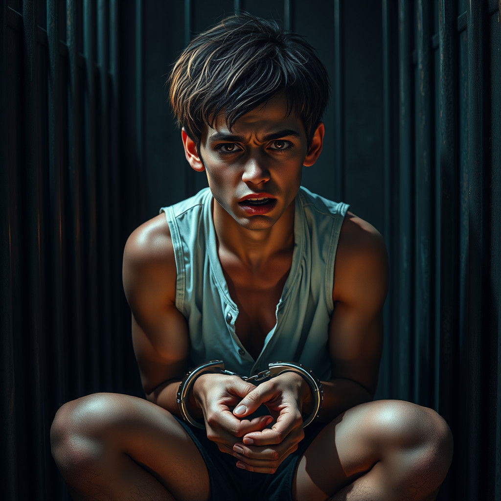 Youth in Despair, a Muted Jail Cell Scene