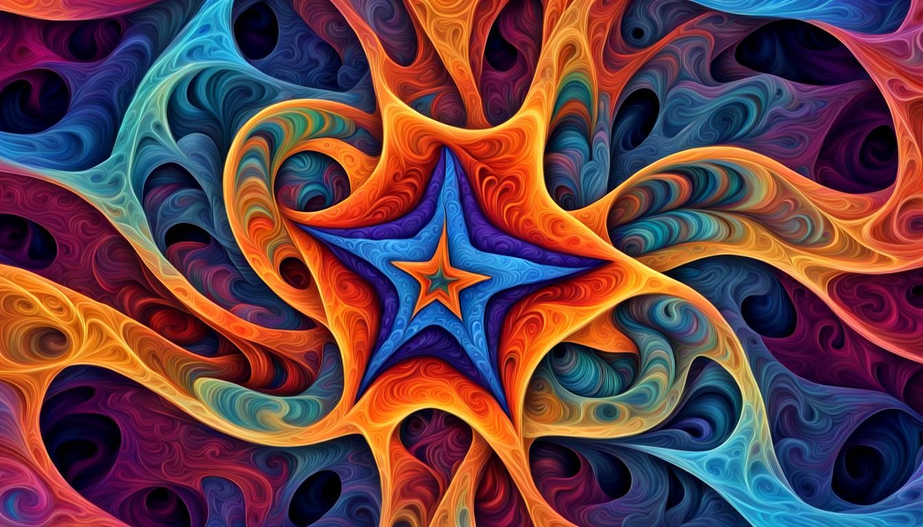 Vivid Fractal Starscape in Impasto Oil Paint Style