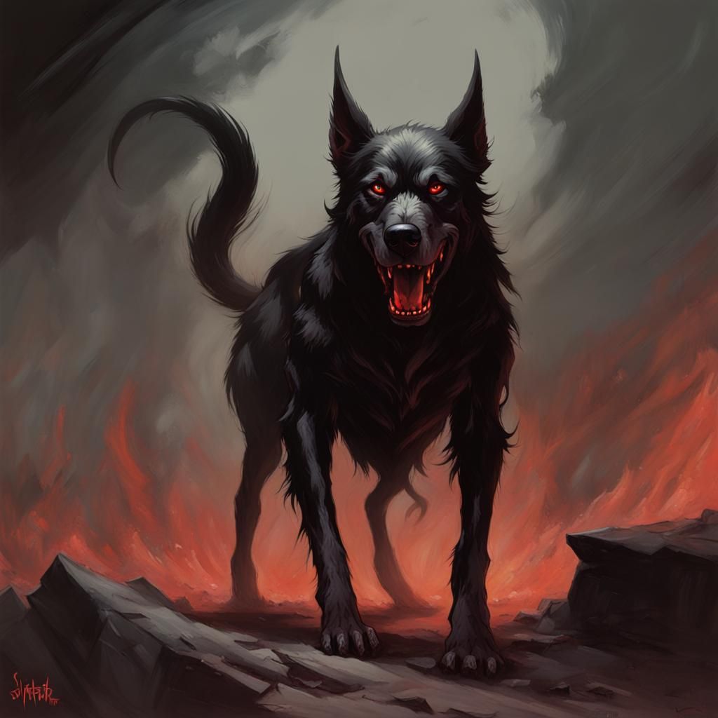 Sinister Hell Hound by Rutkowski Style