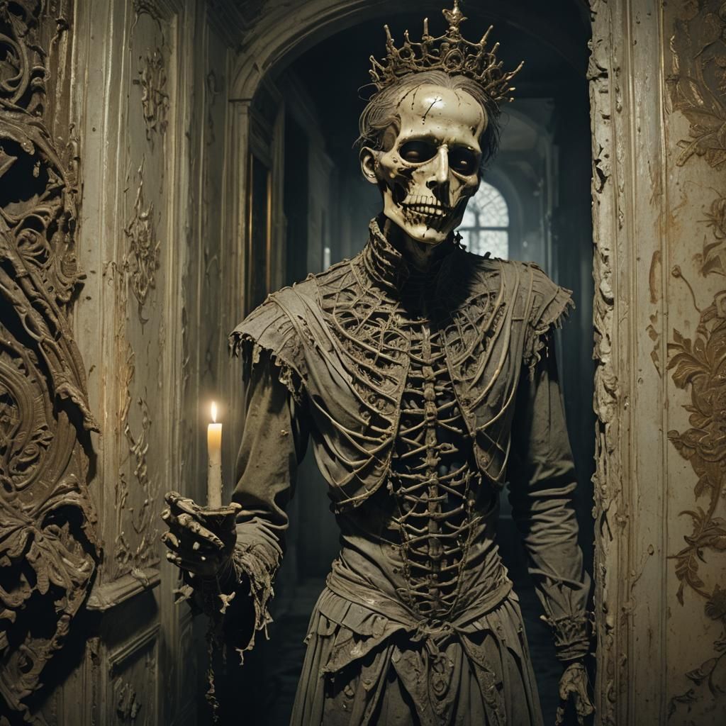 Horror Mannequin Devouring Victim in Dark Fantasy Style