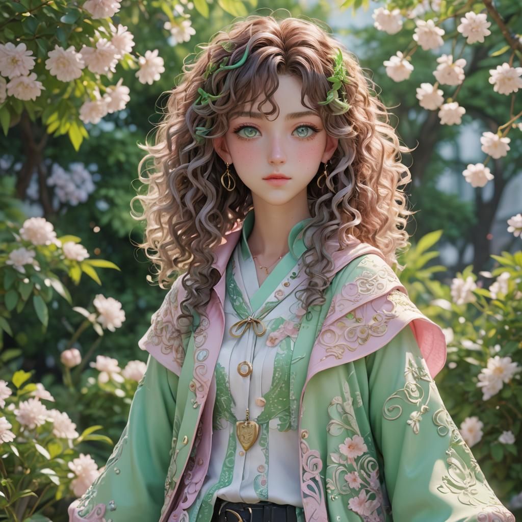 Hyper-Realistic Anime Teenager in Pastel Colors