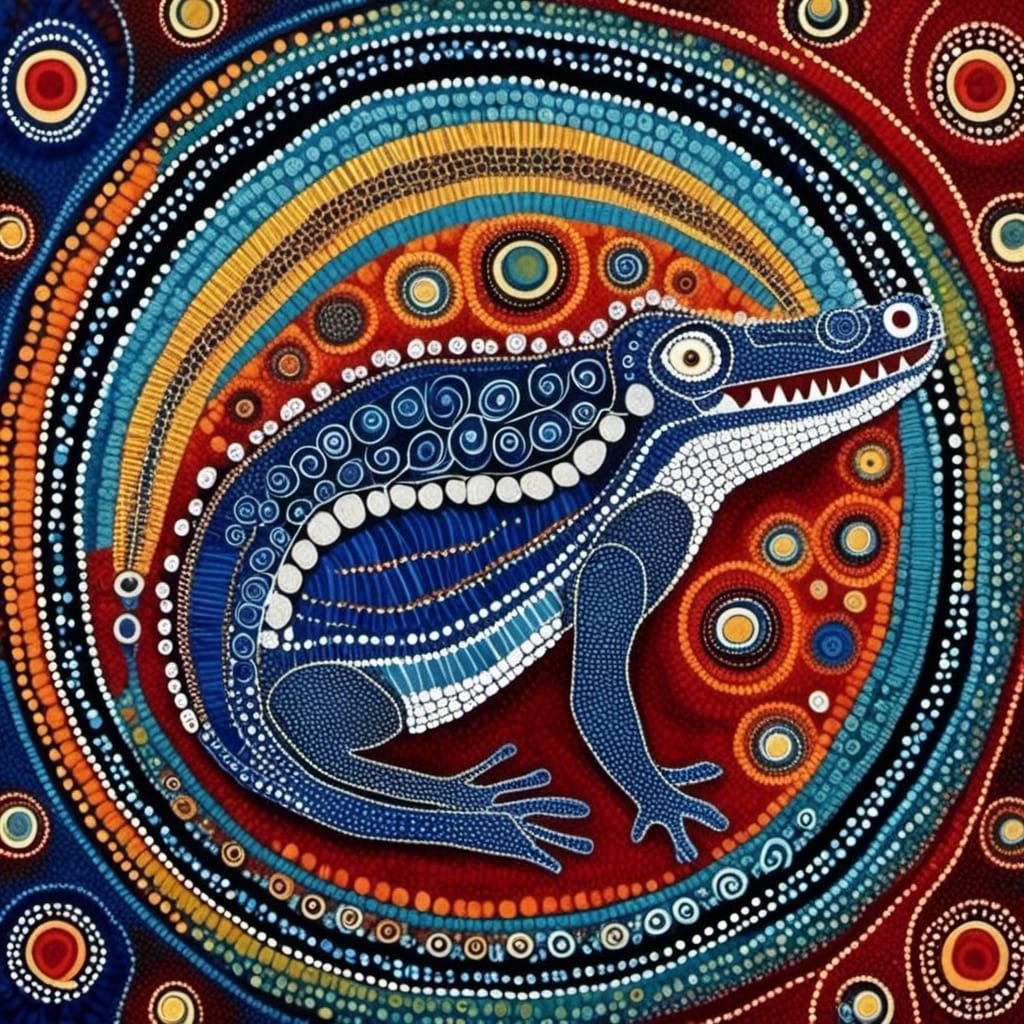 Aboriginal Dot Art: Crocodile Dreaming