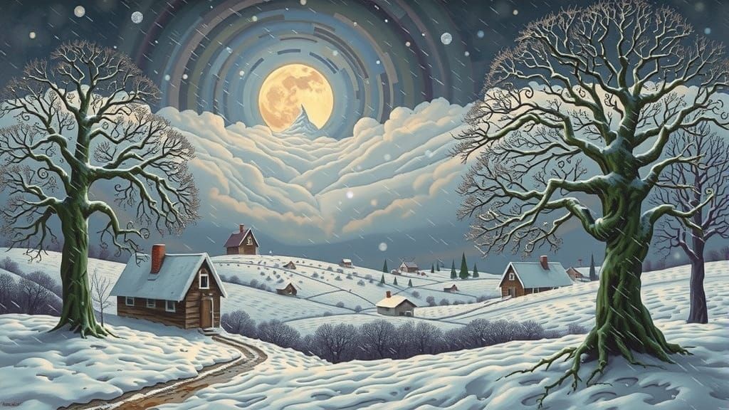 Elegant Winter Wonderland in Soft, Dreamlike Lighting