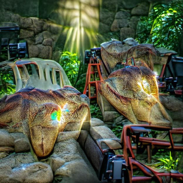Dinosaurs Await Transport at Jurassic Park