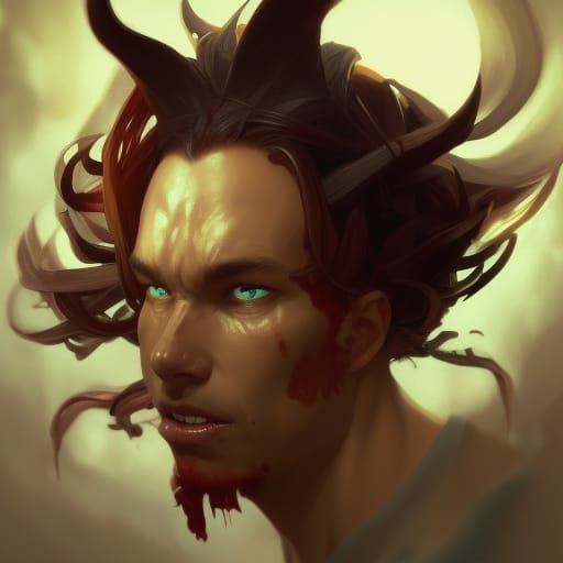 Detailed Portrait of a Demonic Eldridge God