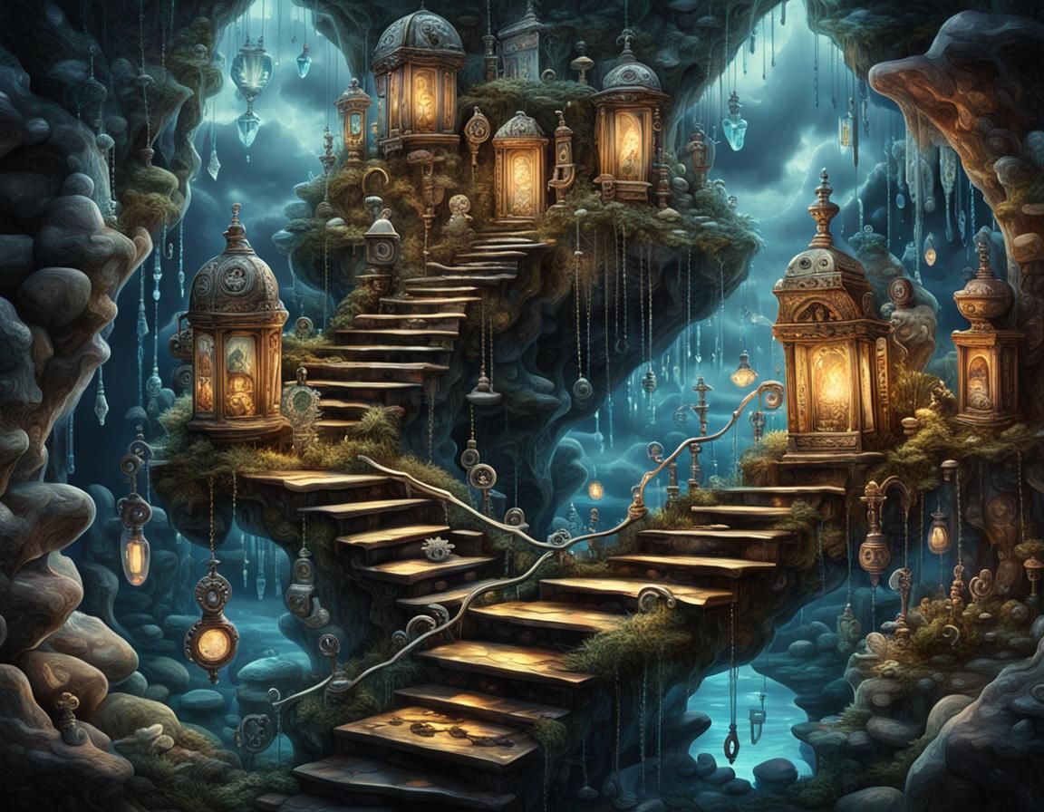 Surreal Dreamscape: Staircases to Alternate Realities