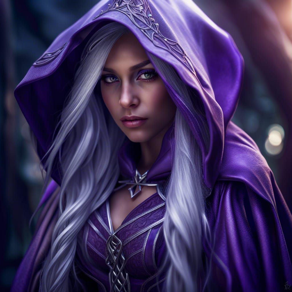 Female Elf Wizard Emitting Octarine Magic