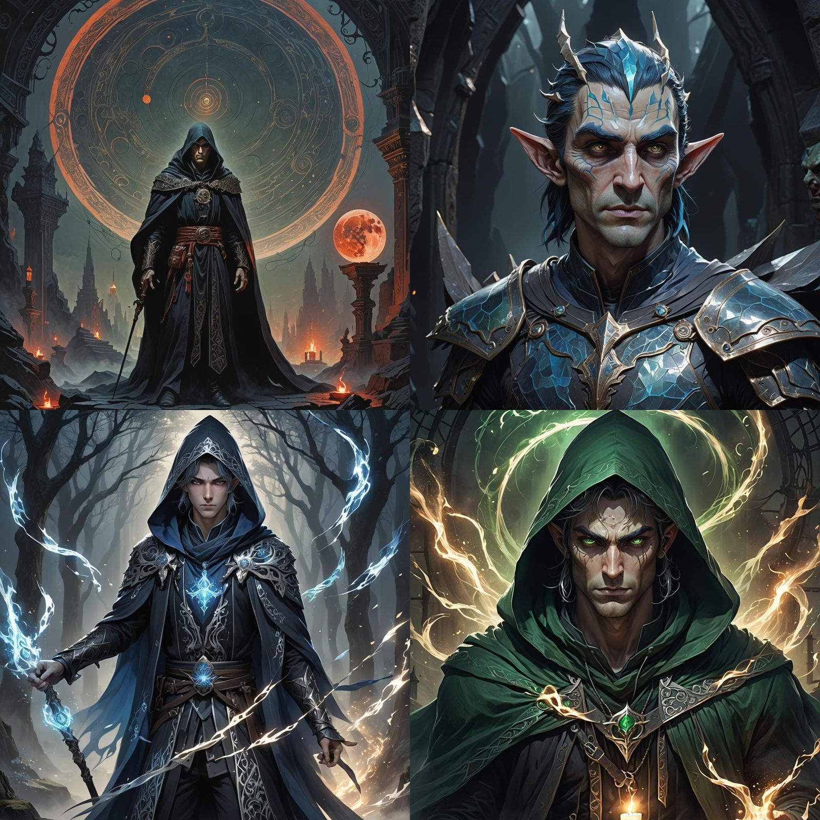 Masculine Elf Performing Dark Magic Rites