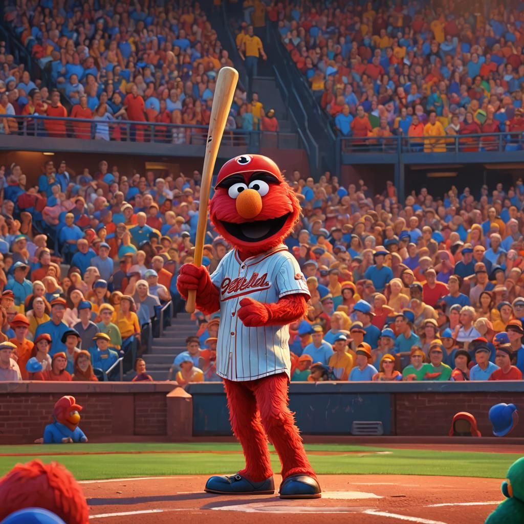 Elmo in a Stadium as Pixar 3D Art
