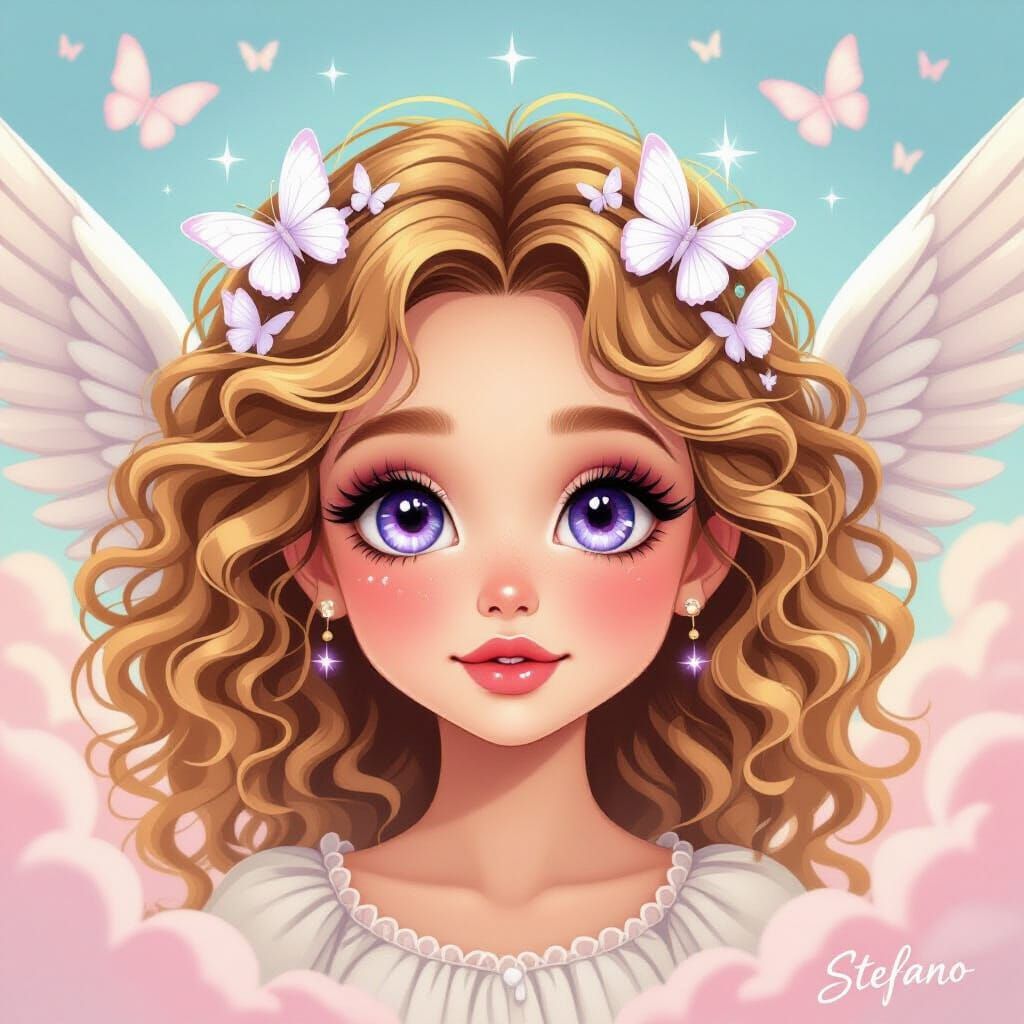 Guardian Angel Portrait with Butterfly Crown