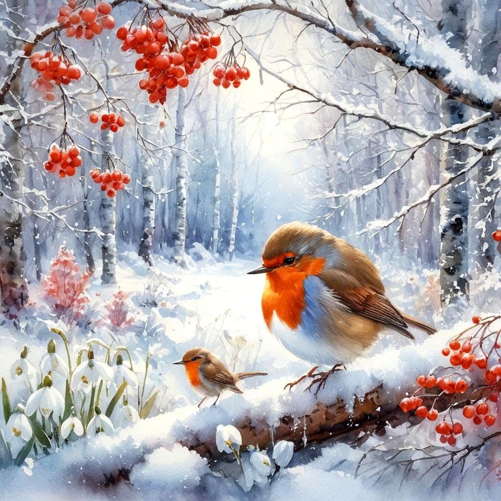 Robins in Winter