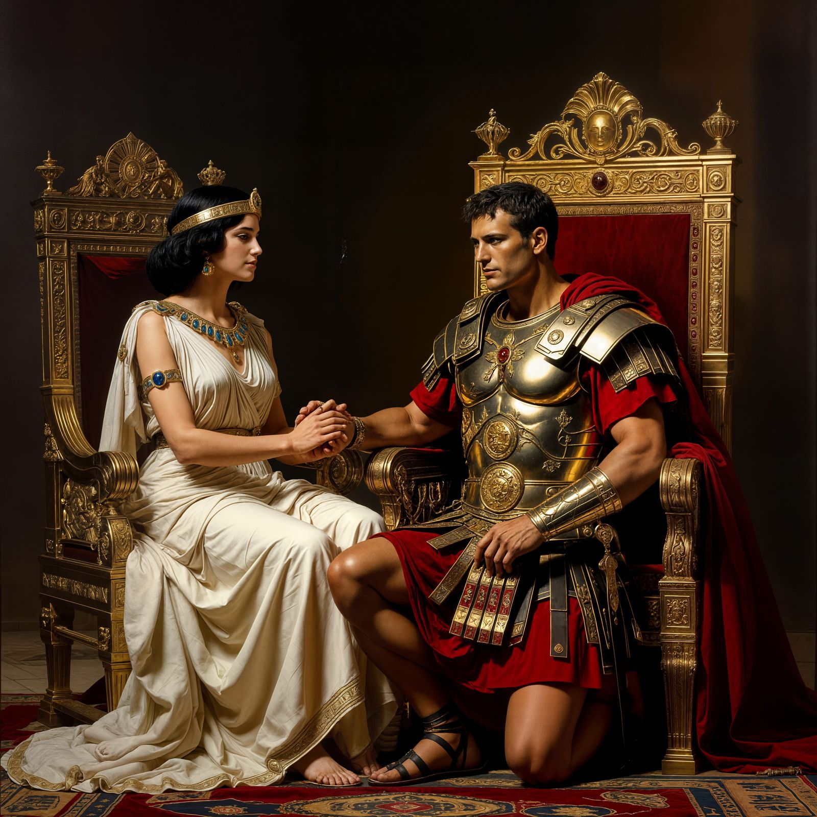 Antony Kneeling Before Cleopatra, Historical Realism