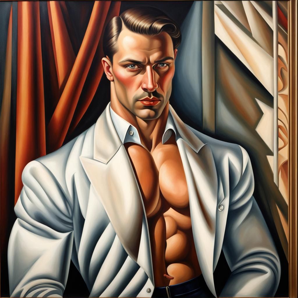 Art Deco Portrait of a Handsome Gentleman