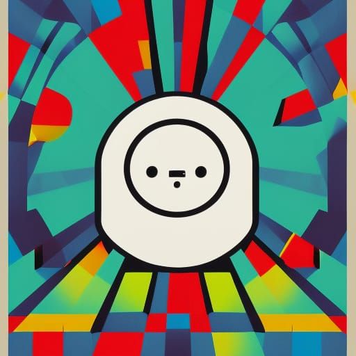 Sad Marshmallow Pop Art in Bauhaus Style