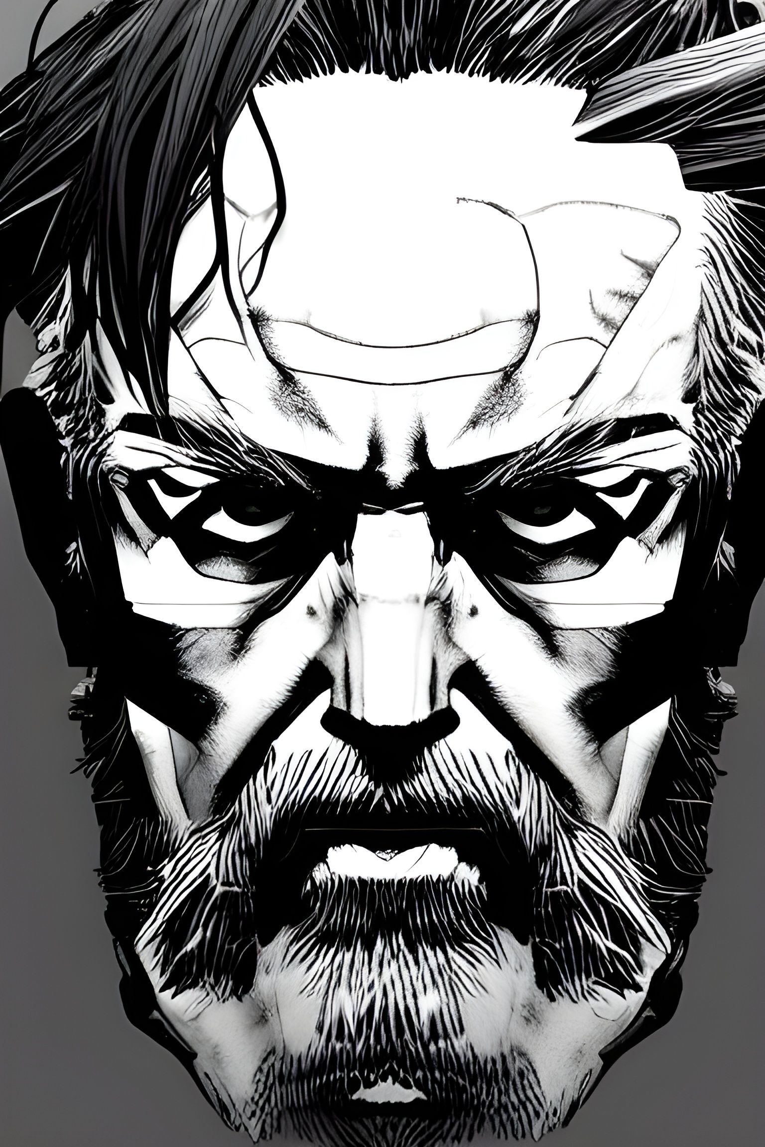 Bearded President in Manga Style by Yoji Shinkawa