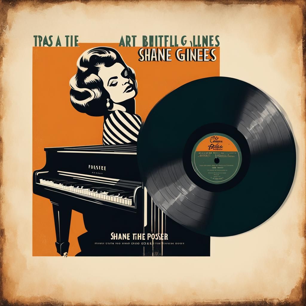 Vintage Cartoon Girl on Record Sleeve