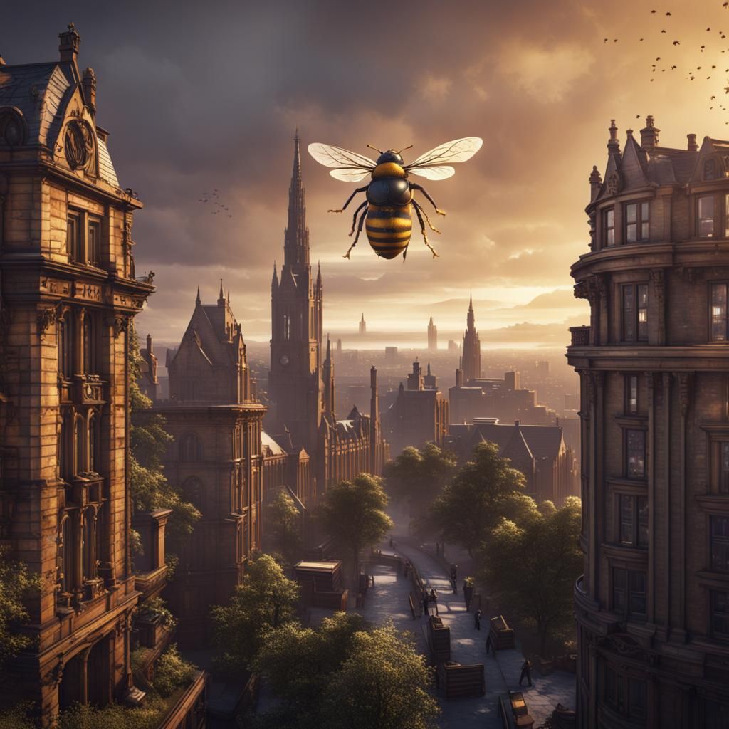 Glasgow from a Bee's Perspective: Detailed Matte Painting