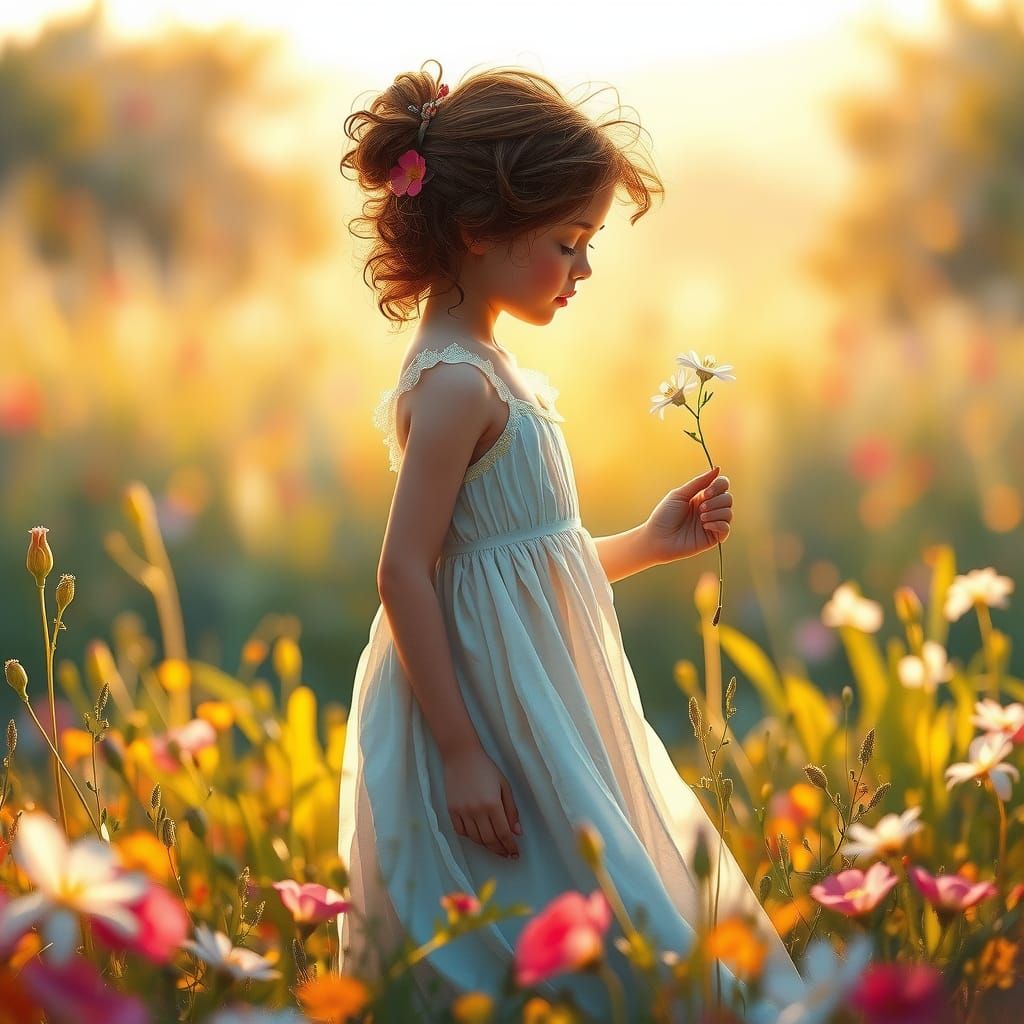 Girl picking flowers 2