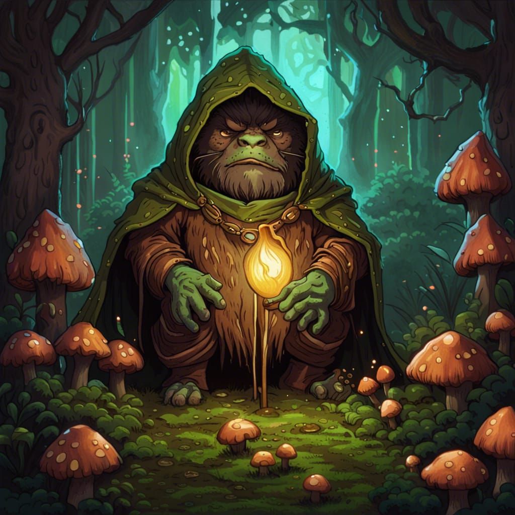 Grung Druid in Studio Ghibli Style
