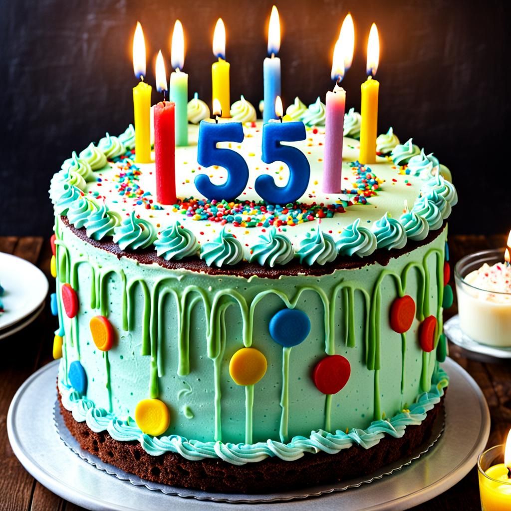 Beautiful and delicious sugar free birthday cake with butter...