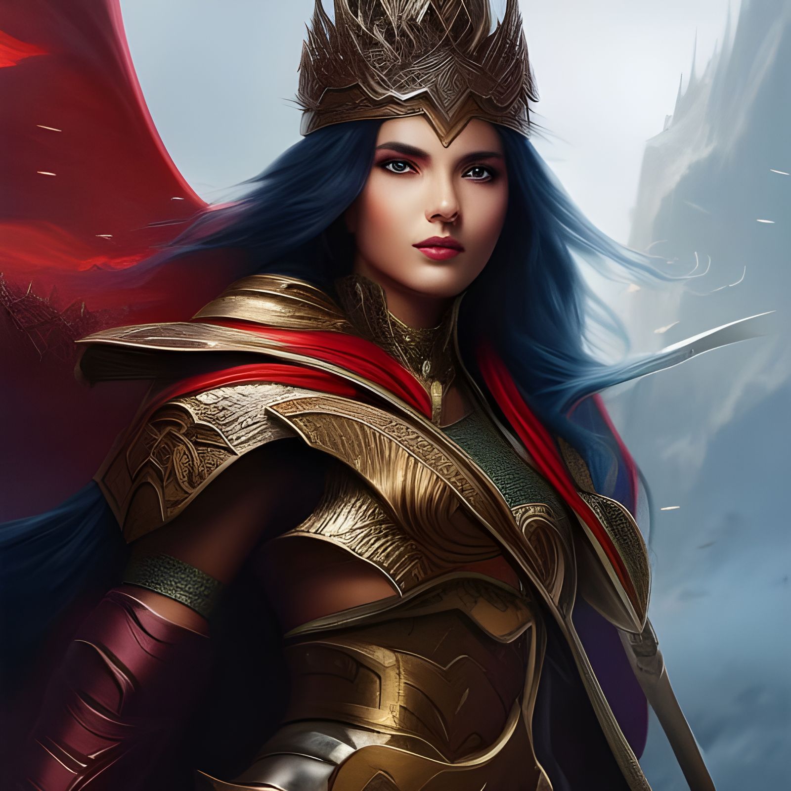 Elemental Warrior Princess in Hyperdetailed Digital Art