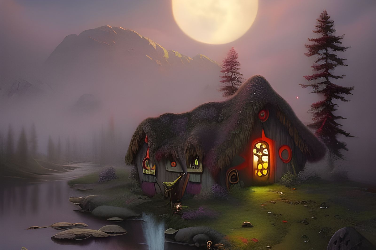 Scandinavian Troll in Moonlight: Fantasycore Dreamscape