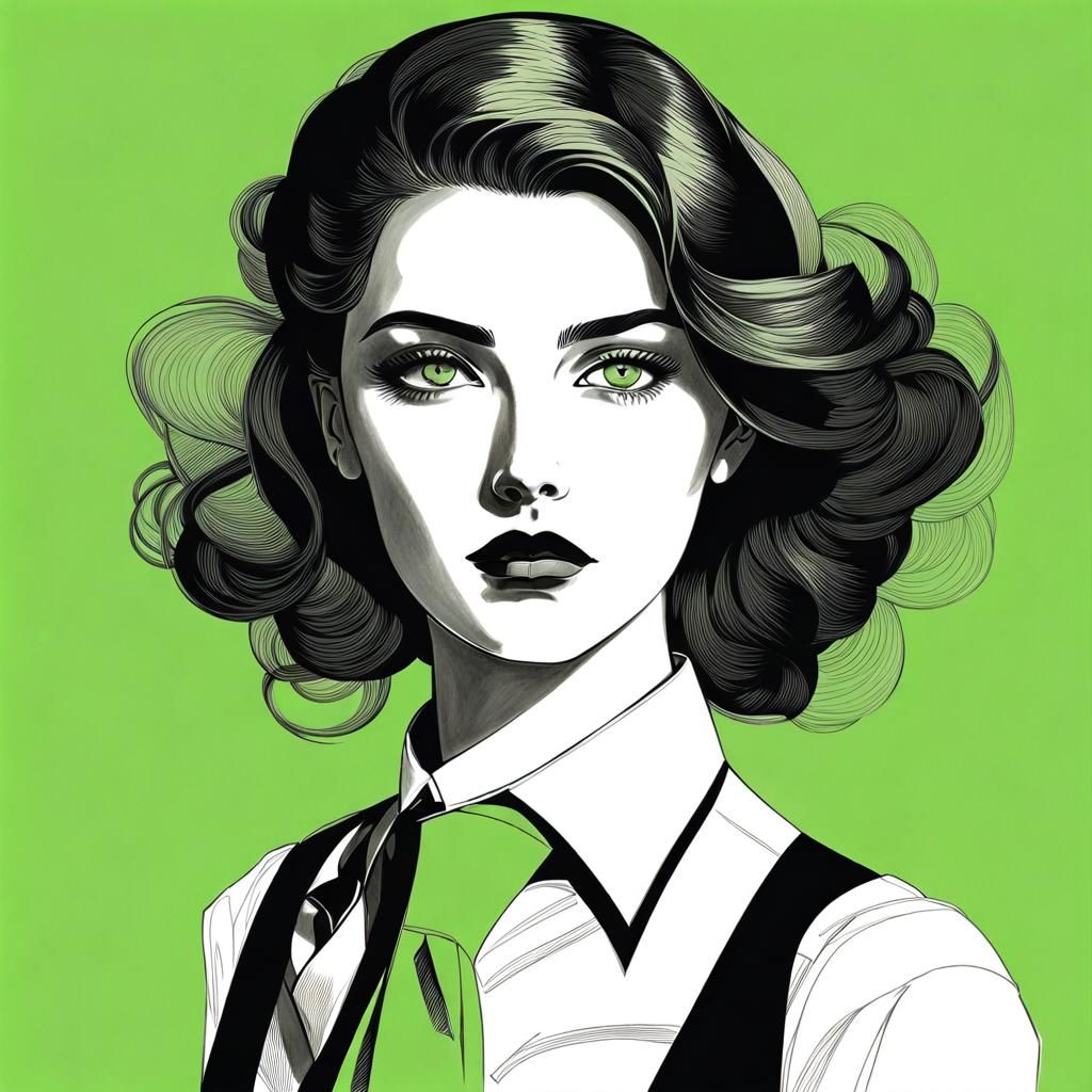 European Woman Portrait in New Objectivity Style