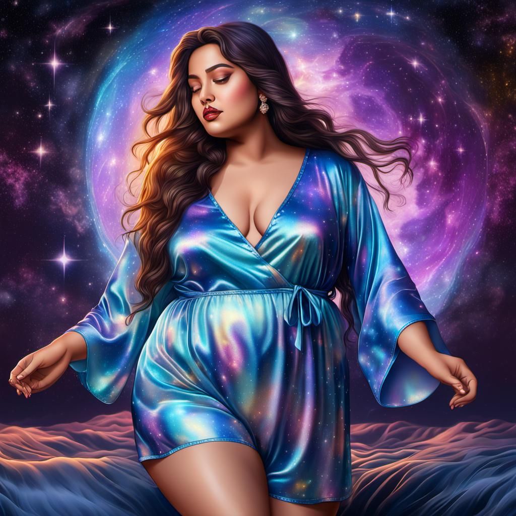 Fantasy Indian Goddess in Astral Cosmic Illustration