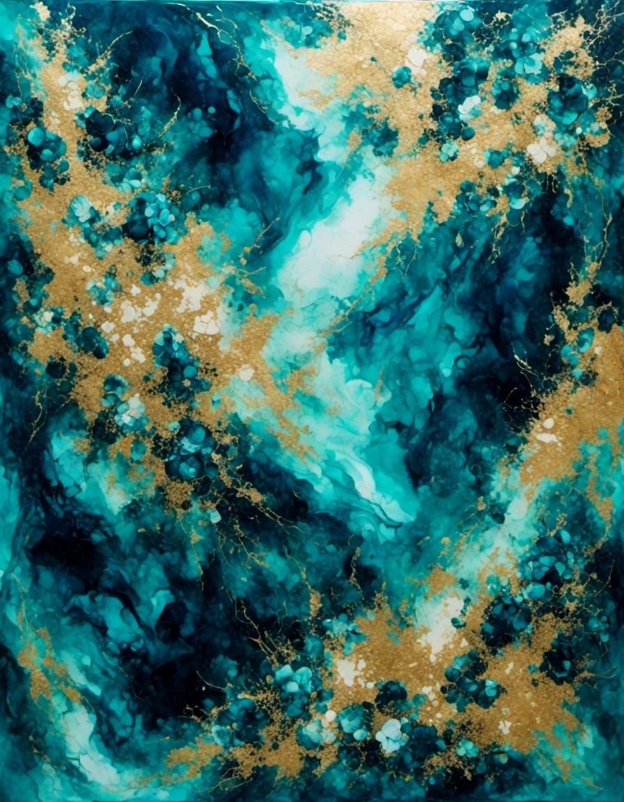 Angel Descending: Marble Oil and Alcohol Ink Art