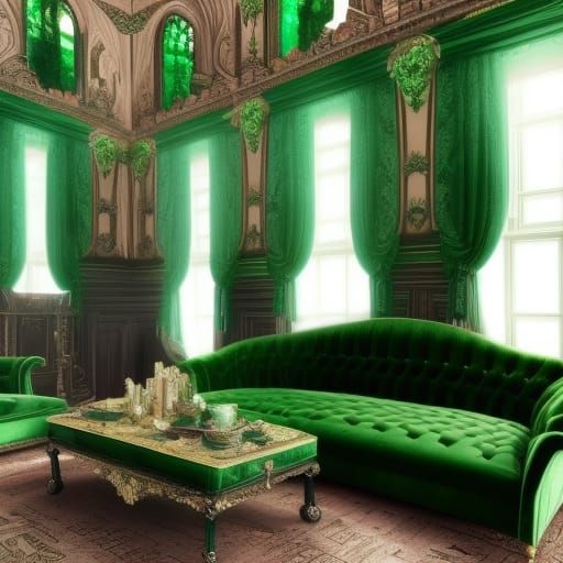 Beautiful gothic Emerald green sofa& ethereal vibes& gothic vibes& victorian vibes& regal vibes& beautiful craftsmanship...