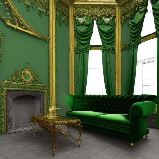 Beautiful gothic Emerald green sofa& ethereal vibes& gothic vibes& victorian vibes& regal vibes& beautiful craftsmanship...