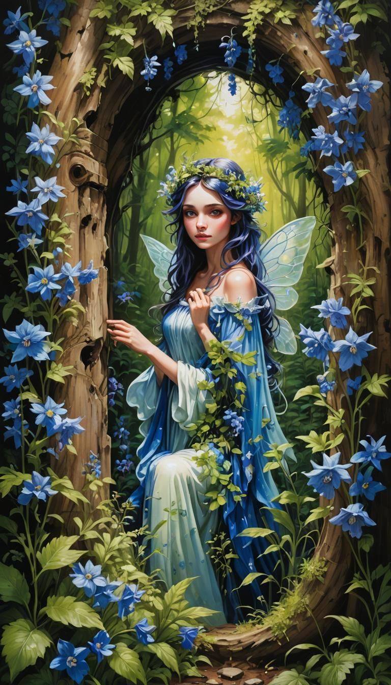 Fairy Through Forest Portal in Graffiti Art Style