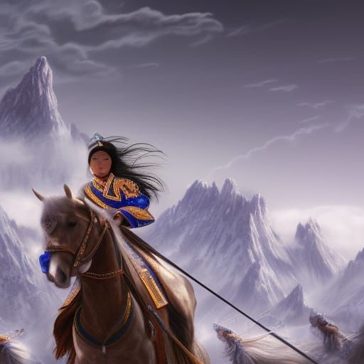 Mongolian Horse Warrior in Fantasy Concept Art
