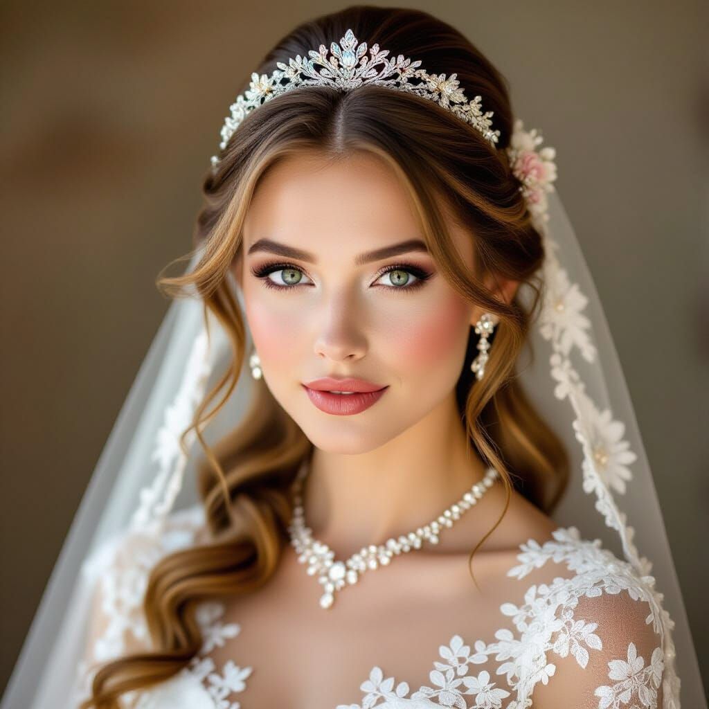 Ethereal Bride Portrait with Floral Hairpieces