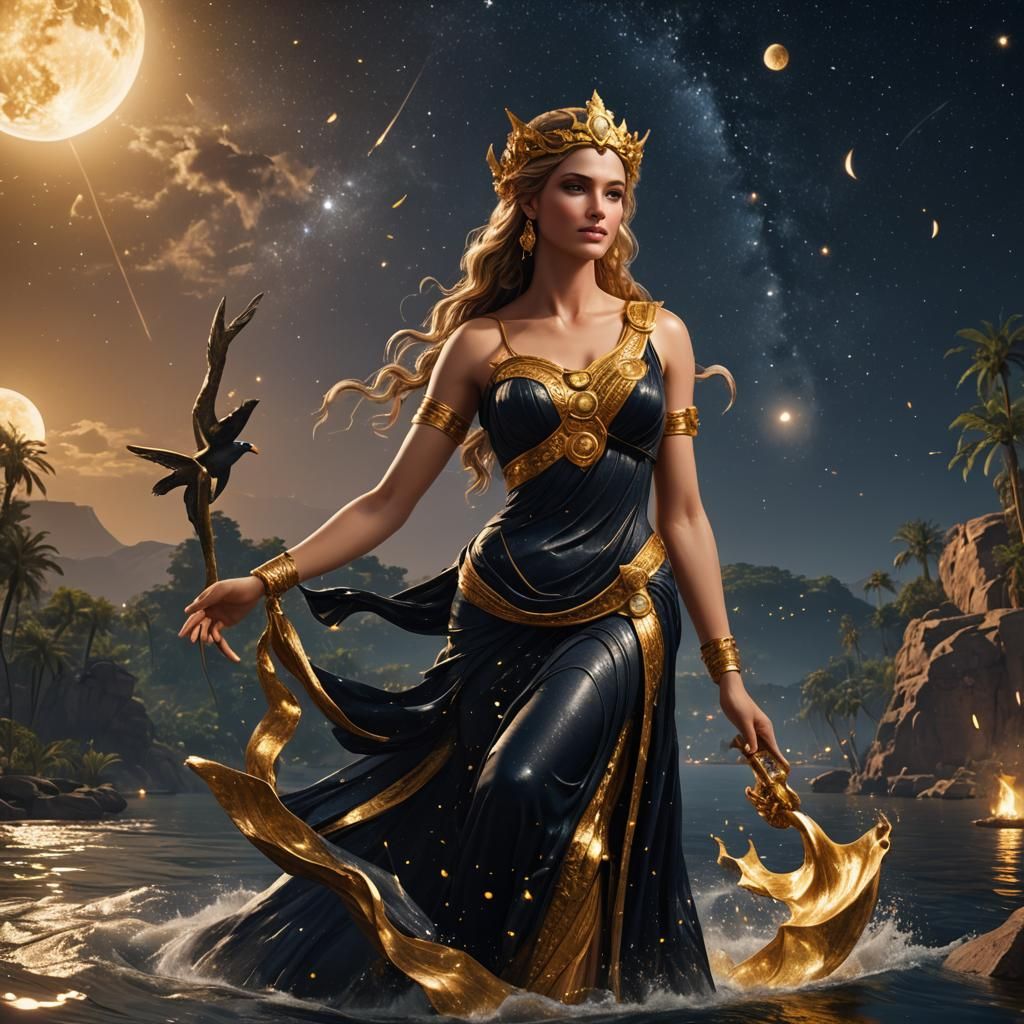 Aphrodite in Egypt: Hyperrealistic Matte Painting