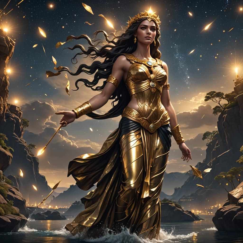 Aphrodite in the Nile River at Night