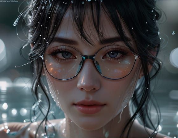 UHDR RAW Photo of Beautiful Pale Woman in Hot Spring