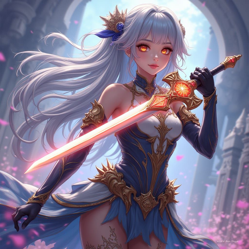 Mystical Warrior in Vibrant Armor